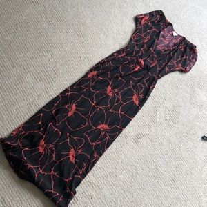 Black and red silk dress by Parker